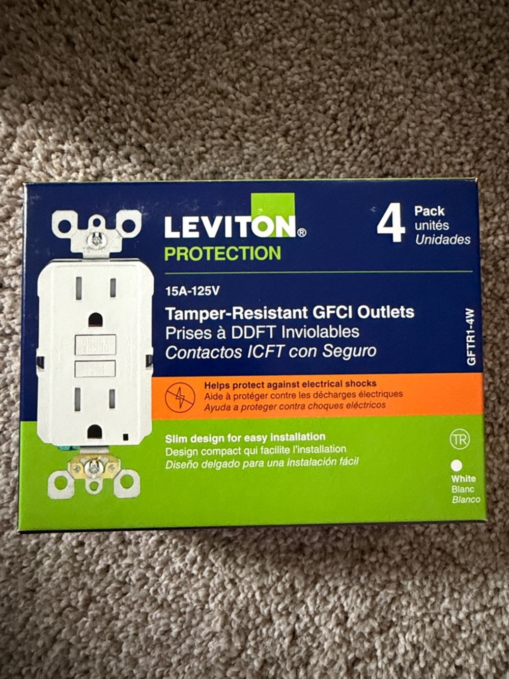 Leviton Protection Tamper-Resistant GFCI Outlet - White